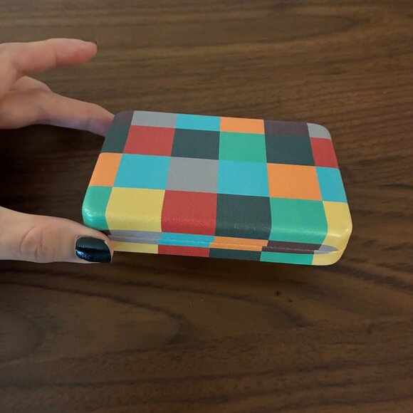 Pre-owned Kikkerland Multi-Colored Plaid Portable Travel Jewelry Case - Picture 6 of 8